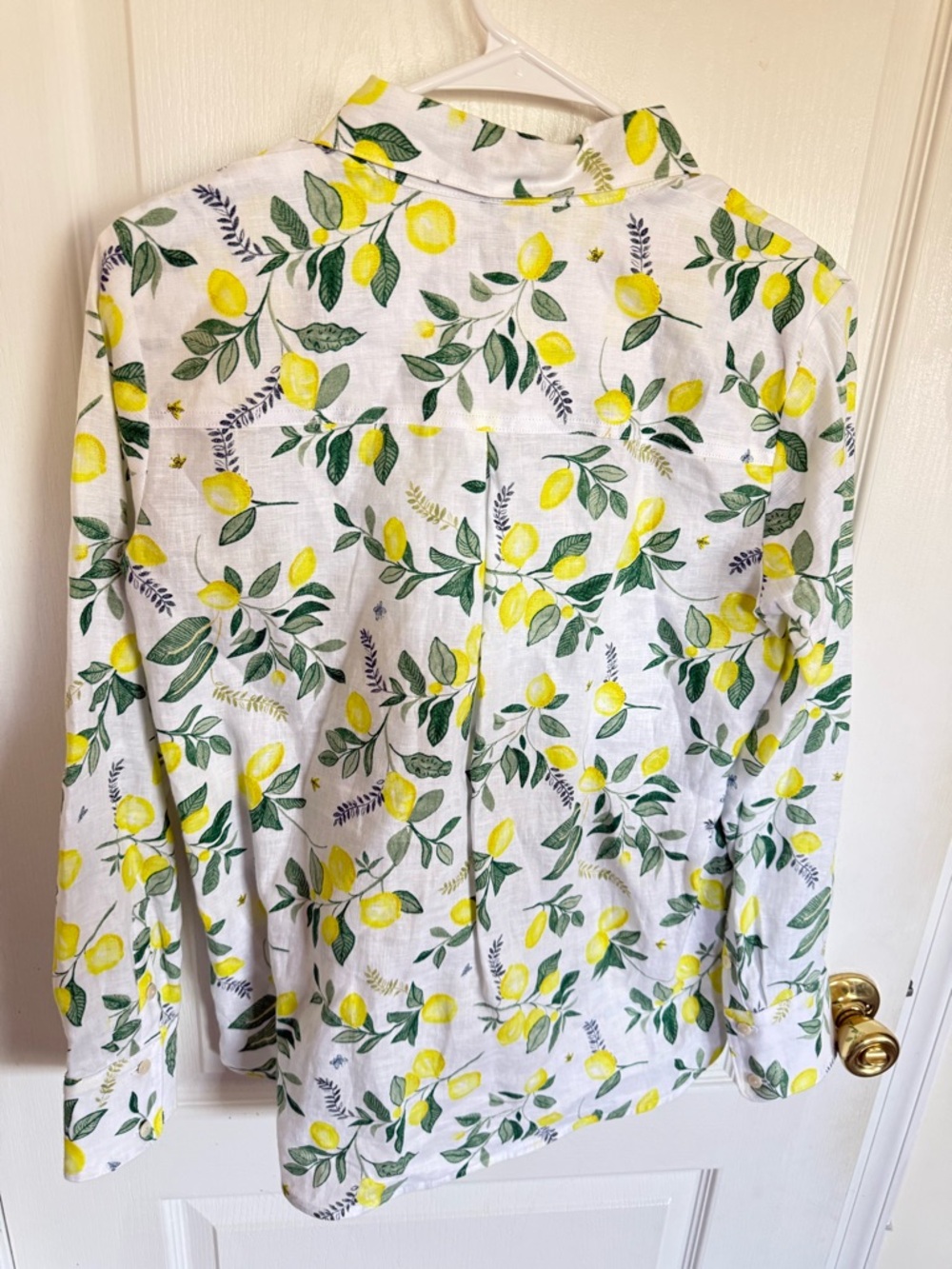 Hobbs London Livia Lemon Print Linen Button Down - Picture 9 of 9
